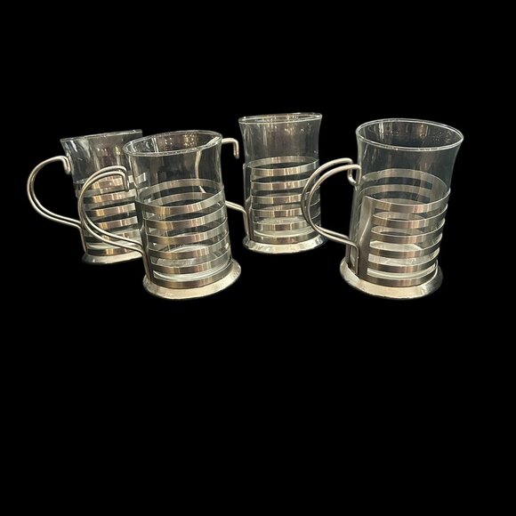 Mid-Century Modern Glass & Stainless Steel Coffee Tea Set – 7-Piece MOD Design - Picture 9 of 16